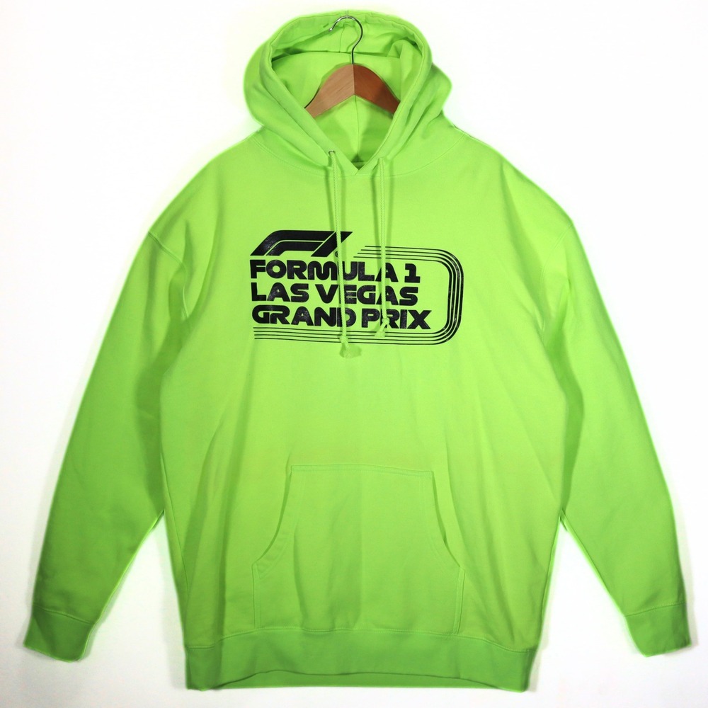 Formula 1 Hoodie Mens 2XL Neon Green Las Vegas Grand Prix Graphic Racing Sport